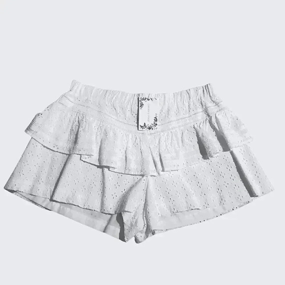 White Boho XL Eyelet Ruffle Cottagecore Cotton New - Picture 2 of 9